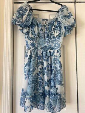 Blue Floral Mini Dress